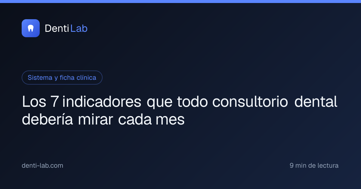 Los 7 indicadores que todo consultorio dental debería mirar cada mes — DentiLab