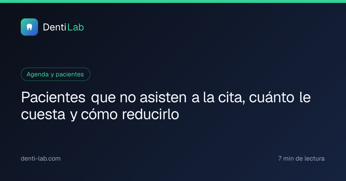 Pacientes que no asisten a la cita, cuánto le cuesta y cómo reducirlo — DentiLab